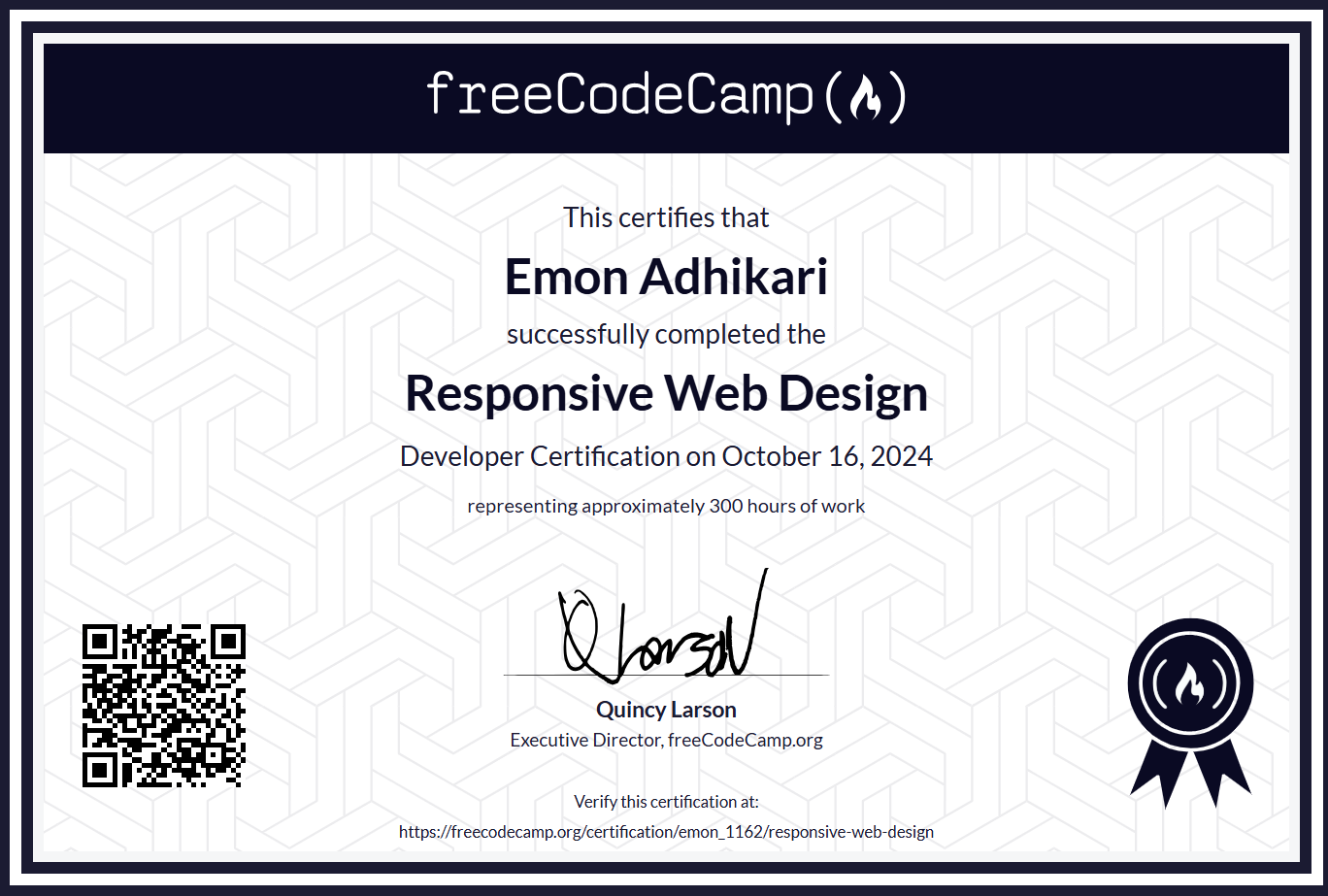 HTML Certificate
